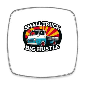 Small Truck Big Hustle Japanese Kei Automotive - Square fridge magnet - white - Front