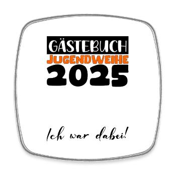 Jugendweihe 2025 Guestbook Gift Girls Boys - Square fridge magnet - white - Front