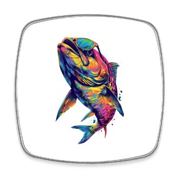 Tarpon - Viereckiger Kühlschrankmagnet - Weiß - Vorne
