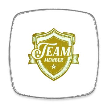 Team Member - Viereckiger Kühlschrankmagnet - Weiß - Vorne