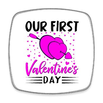 xoxo love you amore Blumen Frauen Valentinstag 14 - Viereckiger Kühlschrankmagnet - Weiß - Vorne