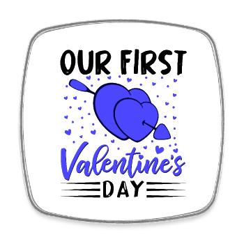 xoxo love you amore Blumen Frauen Valentinstag 14 - Viereckiger Kühlschrankmagnet - Weiß - Vorne