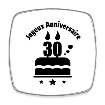 Joyeux Anniversaire 30 ans,cadeau d'anniversaire - Magnet carré - blanc - Devant