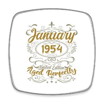 January Birthday Gift Born In January 1954 - Square fridge magnet - white - Front