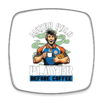 Water Polo Player Before Team Sports Coffee Lover - Viereckiger Kühlschrankmagnet - Weiß - Vorne