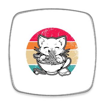 Anime Ramen Nourriture Drôle Cadeau Design - Magnet carré - blanc - Devant