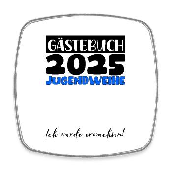 Jugendweihe 2025 Gästebuch Geschenk Mädchen Jungen - Viereckiger Kühlschrankmagnet - Weiß - Vorne