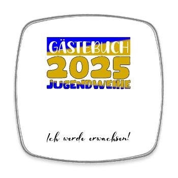 Jugendweihe 2025 Gästebuch Geschenk Mädchen Jungen - Viereckiger Kühlschrankmagnet - Weiß - Vorne