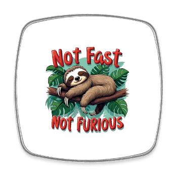 Sloth Cozy Relaxing Sleeping Meditation - Square fridge magnet - white - Front