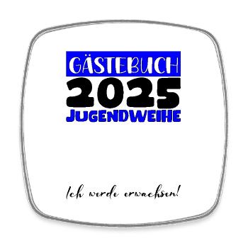 Jugendweihe 2025 Gästebuch Geschenk Mädchen Jungen - Viereckiger Kühlschrankmagnet - Weiß - Vorne