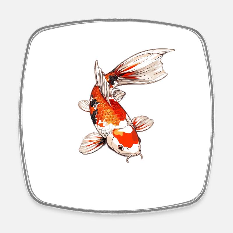 Koi Koi Carp - Square fridge magnet - white