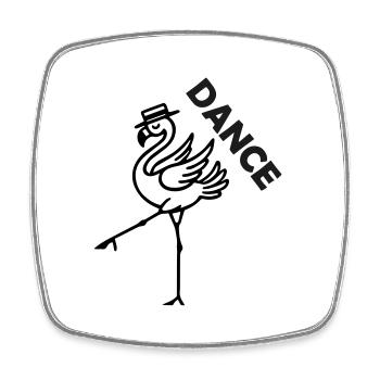 Fancy Flamingo with hat - Dance Design - Square fridge magnet - white - Front