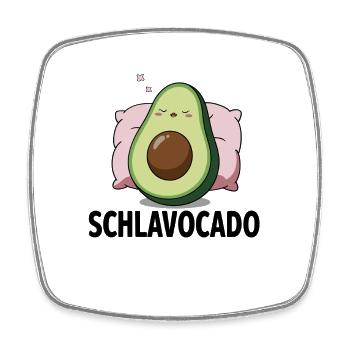 Schlavocado Avocado Offizielles Schlafshirt Schlaf - Viereckiger Kühlschrankmagnet - Weiß - Vorne