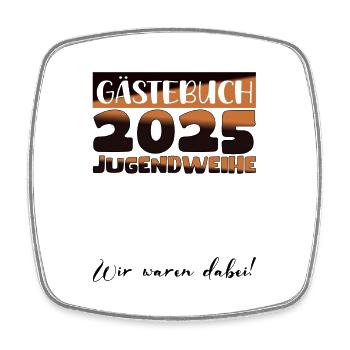 Jugendweihe 2025 Gästebuch Geschenk Mädchen Jungen - Viereckiger Kühlschrankmagnet - Weiß - Vorne