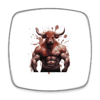 Bull Bull Muscles Musculation Bête - Magnet carré - blanc - Devant