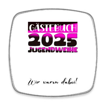 Jugendweihe 2025 Livre d’or Cadeau Filles Garçons - Magnet carré - blanc - Devant