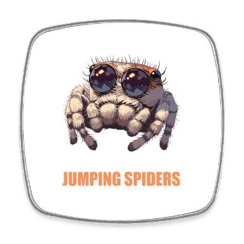Jumping Spider Springspinnen Springspinne - Viereckiger Kühlschrankmagnet - Weiß - Vorne