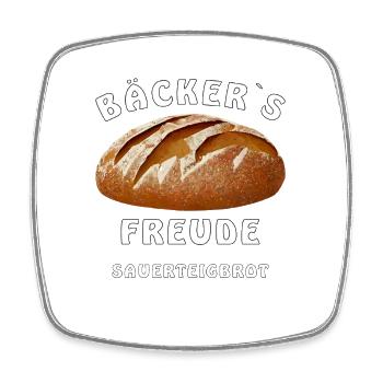BROT BÄCKER ́S FREUDE SOURDOUGH BREAD - Square fridge magnet - white - Front