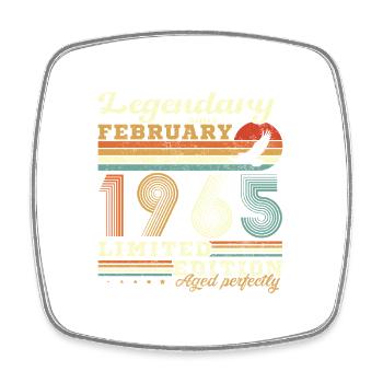 Février 1965 Vintage Anniversaire 1965 Cadeau - Magnet carré - blanc - Devant
