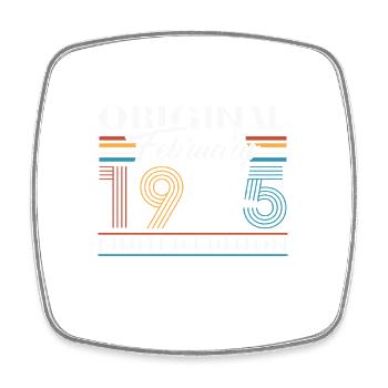 February 1975 Vintage Birthday 1975 Gift - Square fridge magnet - white - Front