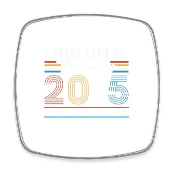 Février 2015 Vintage Anniversaire 2015 Cadeau - Magnet carré - blanc - Devant