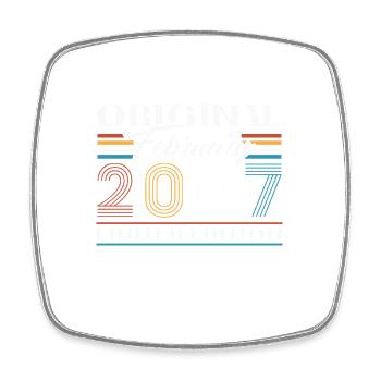 February 2007 Vintage Birthday 2007 Gift - Square fridge magnet - white - Front