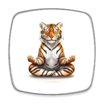 Tiger - Viereckiger Kühlschrankmagnet - Weiß - Vorne