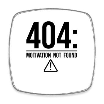404: Motivation not found - Square fridge magnet - white - Front