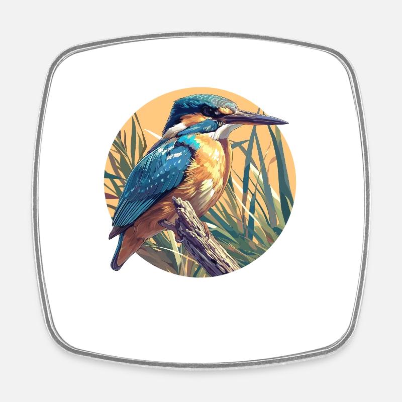 Eisvögel Eisvogel - Viereckiger Kühlschrankmagnet - Weiß