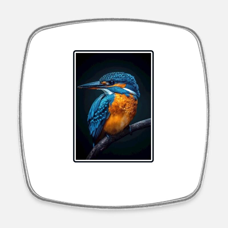 Eisvögel Eisvogel - Viereckiger Kühlschrankmagnet - Weiß