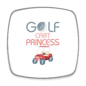 Golf Cart Princess Woman Girl Golfer - Viereckiger Kühlschrankmagnet - Weiß - Vorne