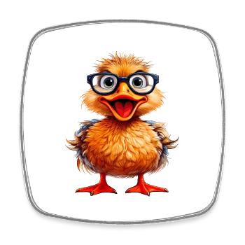 DUCK GLASSES - Square fridge magnet - white - Front