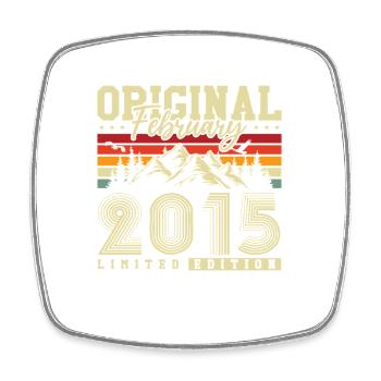 Original Février 2015 Vintage Anniversaire Rétro - Magnet carré - blanc - Devant