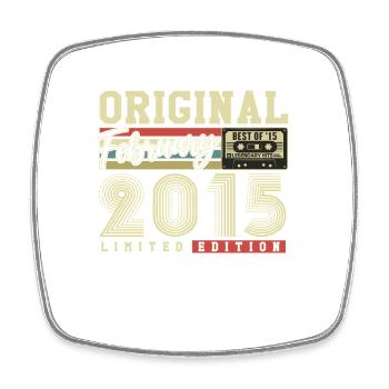 Original Février 2015 Vintage Anniversaire Rétro - Magnet carré - blanc - Devant