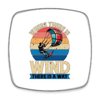 Kiteboarding Where There Is Wind Loves Surfing - Viereckiger Kühlschrankmagnet - Weiß - Vorne