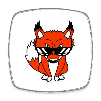 Fox Sunglasses Cool Peeps High Evil Eye Fun - Square fridge magnet - white - Front