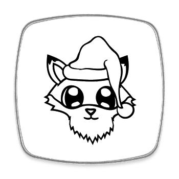 Fuchs Rotfuchs Weihnachtsmann Weihnachten Geschenk - Viereckiger Kühlschrankmagnet - Weiß - Vorne
