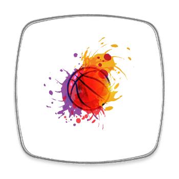 Basketball Basketball Trikot Retro Ball Bunt Dunk - Viereckiger Kühlschrankmagnet - Weiß - Vorne