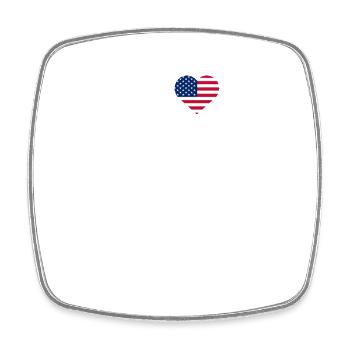 I love Amsterdam USA Flagge American Lover Flag Wortspiel - Viereckiger Kühlschrankmagnet - Weiß - Vorne