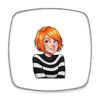Anime Woman - Square fridge magnet - white - Front