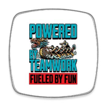 Dragon Boating Powered By Teamwork Water Sports - Viereckiger Kühlschrankmagnet - Weiß - Vorne