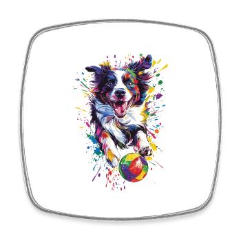 Border Collie - Viereckiger Kühlschrankmagnet - Weiß - Vorne
