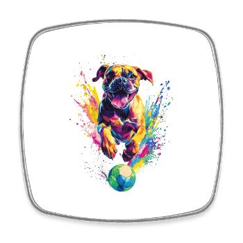 Boxer - Viereckiger Kühlschrankmagnet - Weiß - Vorne