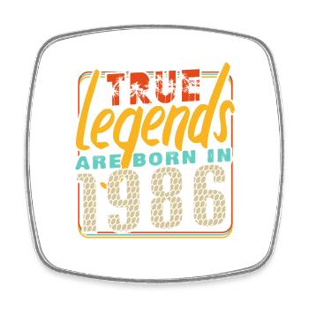 Wahre Legenden werden 1986 geboren Vintage Geburtstag - Viereckiger Kühlschrankmagnet - Weiß - Vorne
