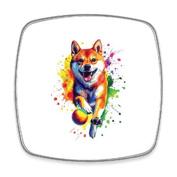 Shiba Inu - Viereckiger Kühlschrankmagnet - Weiß - Vorne