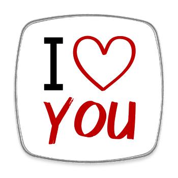 i love you - Viereckiger Kühlschrankmagnet - Weiß - Vorne