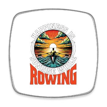 Water Rowing Happiness Is Sunrise While Paddling - Viereckiger Kühlschrankmagnet - Weiß - Vorne