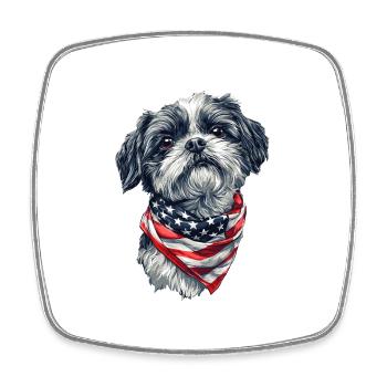 Shih Tzu - Viereckiger Kühlschrankmagnet - Weiß - Vorne