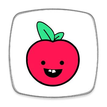 apfel smile - Viereckiger Kühlschrankmagnet - Weiß - Vorne