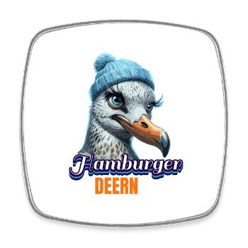 Hamburg Hamburger Deern North German Seagull Beanie - Square fridge magnet - white - Front